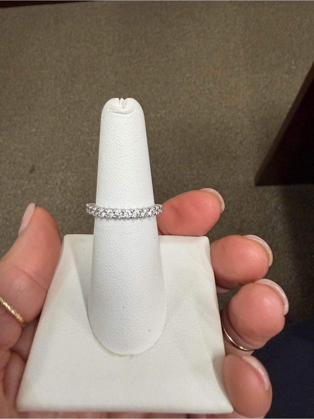 925 Sterling Silver CZ Eternity Band size 6